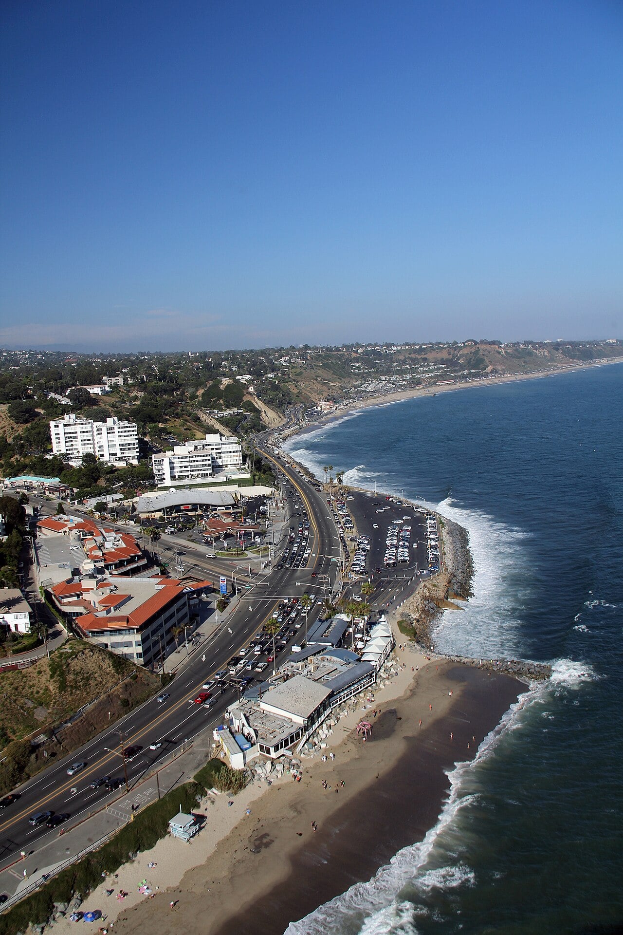 Pacific Coast Highway running along the Malibu coastline