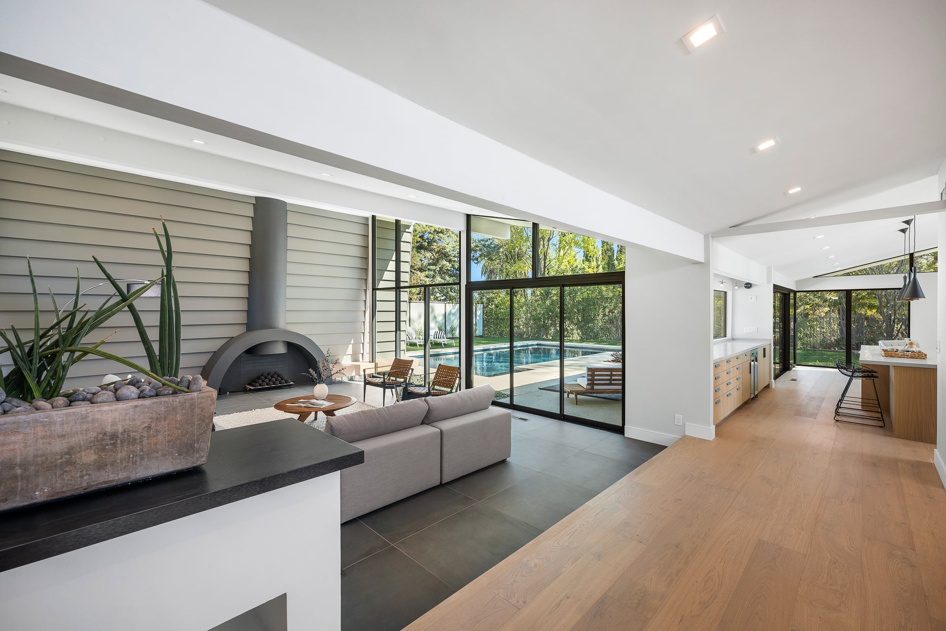 Magazine-quality interior photography of a staged living room