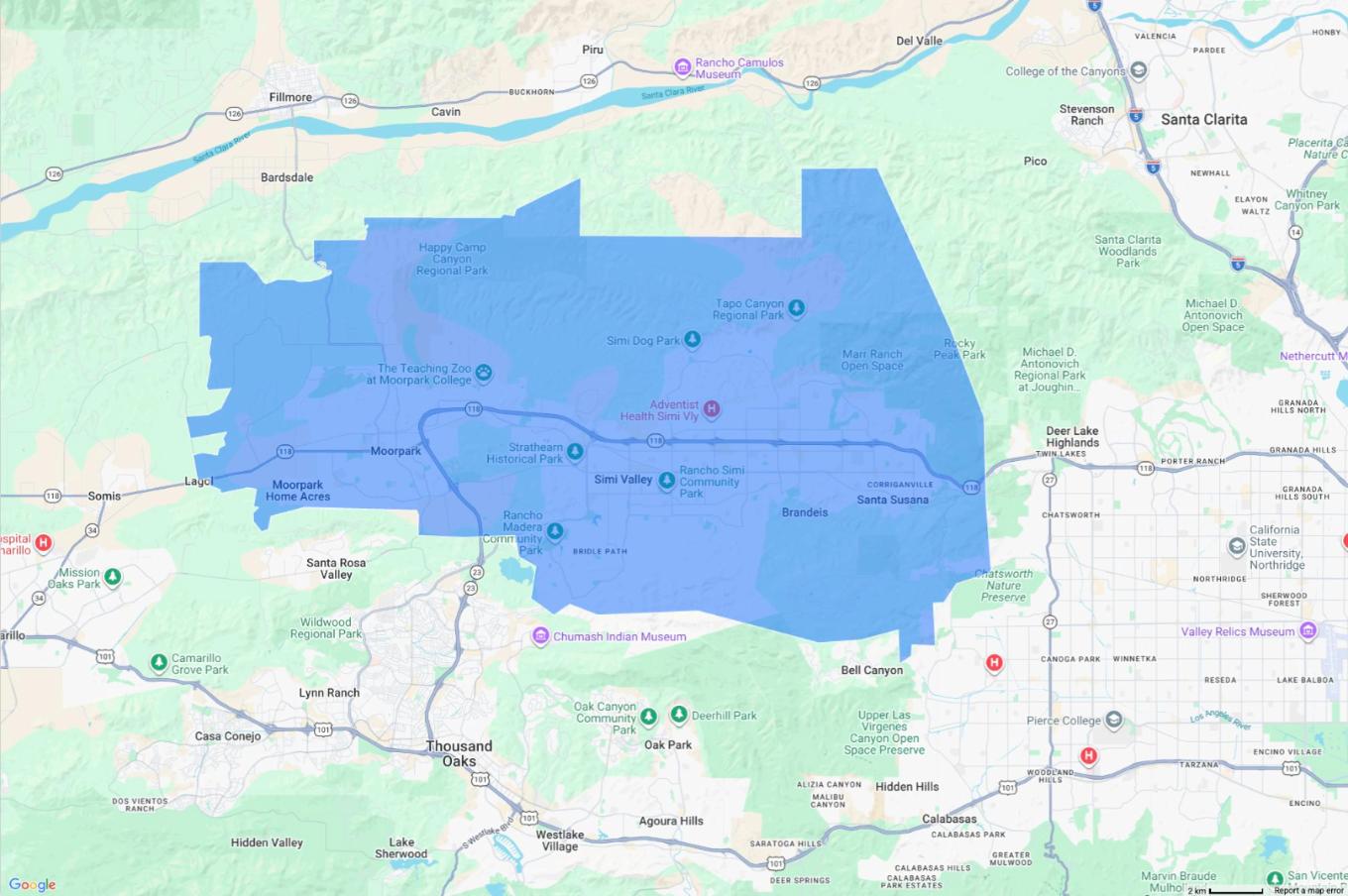 Simi Valley and Moorpark