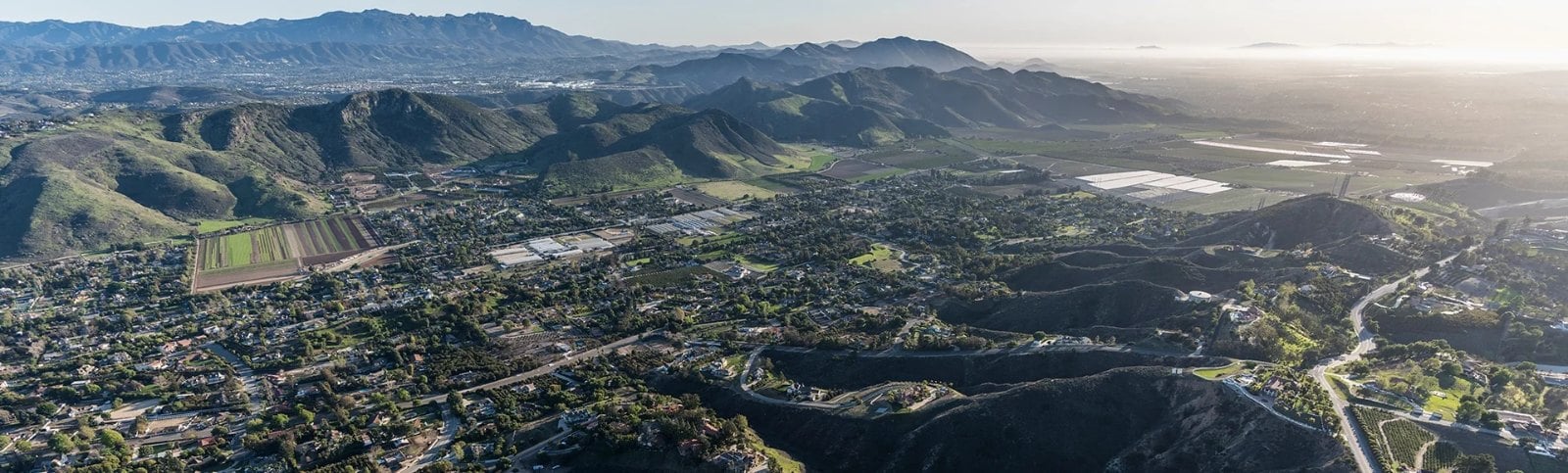 Rolling ranch land and rolling hills in Santa Rosa Valley, Ventura County, California