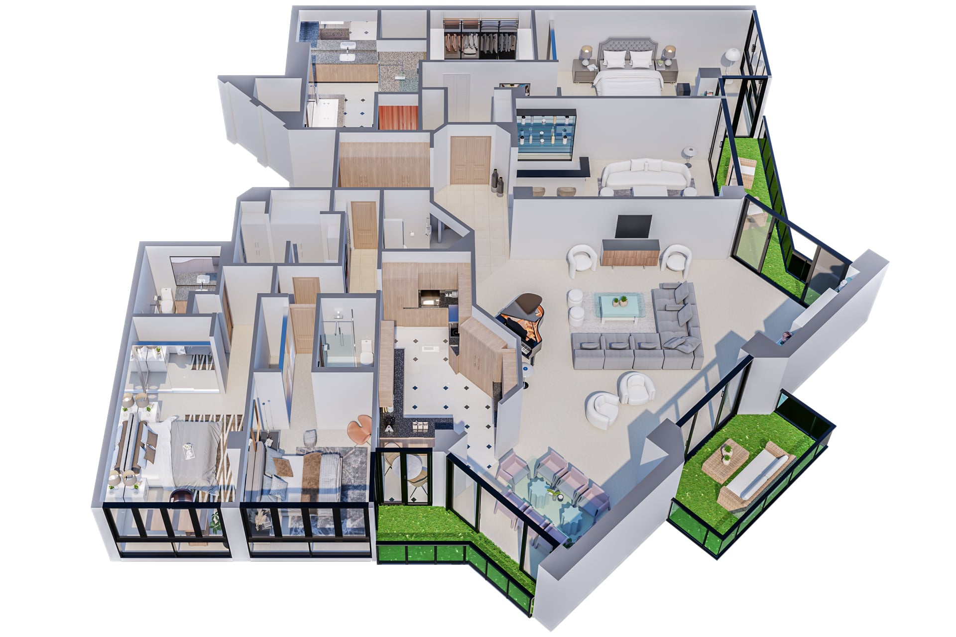 3D floor plan rendering