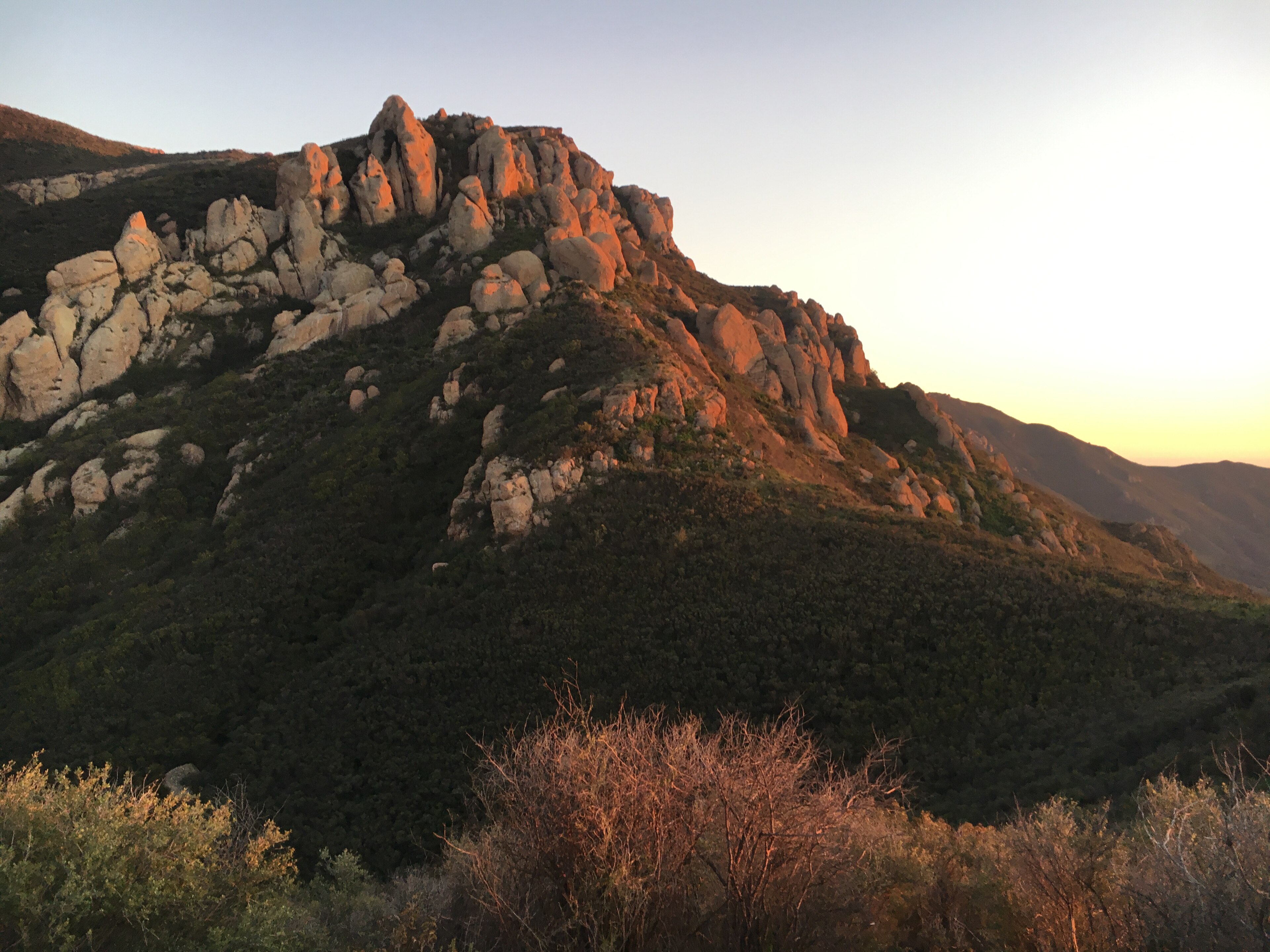 Boney Mountain rising above the grasslands near Newbury Park, California