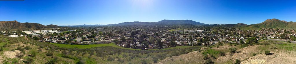 Panoramic view across the Conejo Valley from Rabbit Hill in Newbury Park, California
