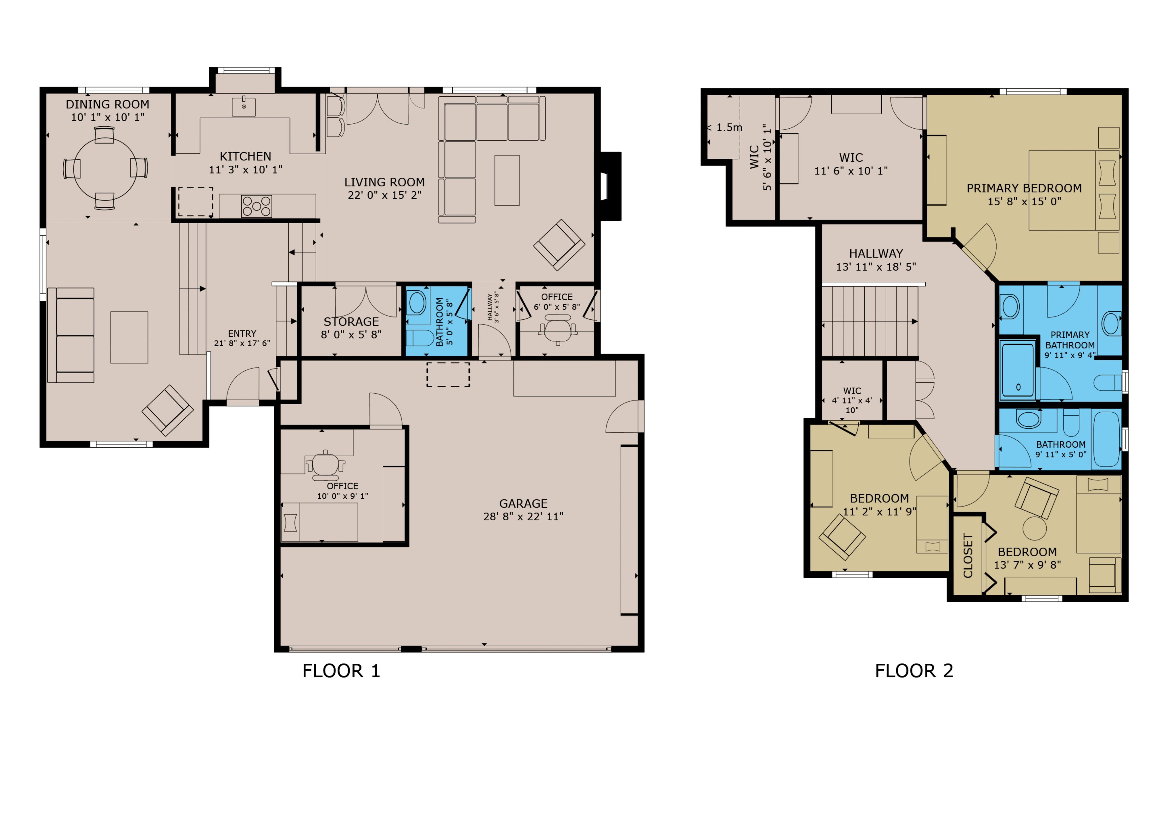 Dimensioned floor plan