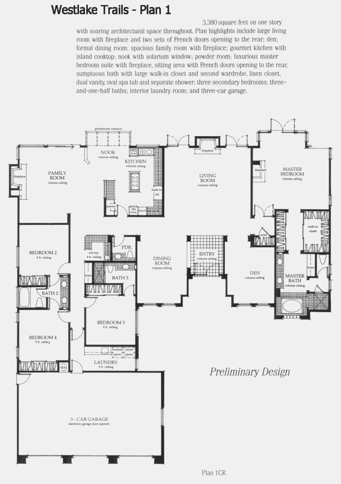 Westlake Trails Plan 1 floor plan, Westlake Village: single story, 4 bedrooms