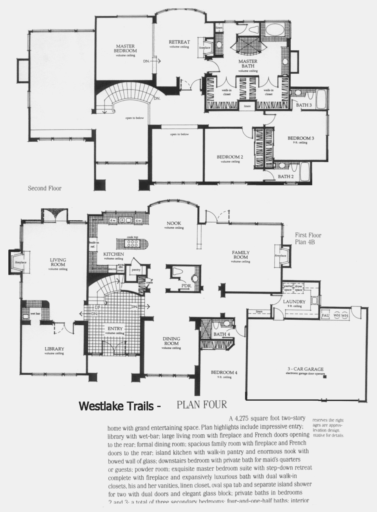 Westlake Trails Plan Four floor plan, Westlake Village: two story, 4 bedrooms