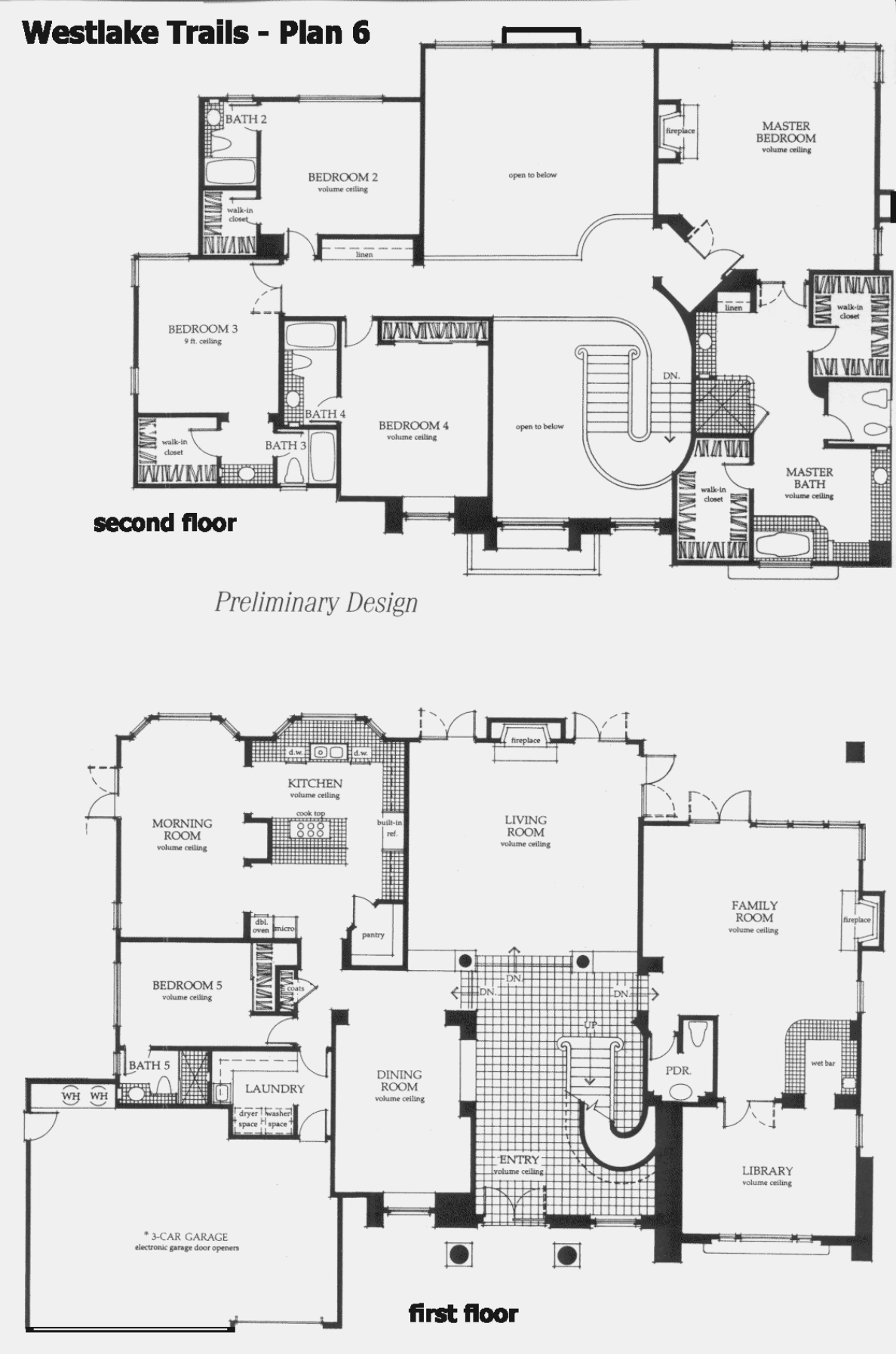 Westlake Trails Plan 6 floor plan, Westlake Village: two story, 5 bedrooms