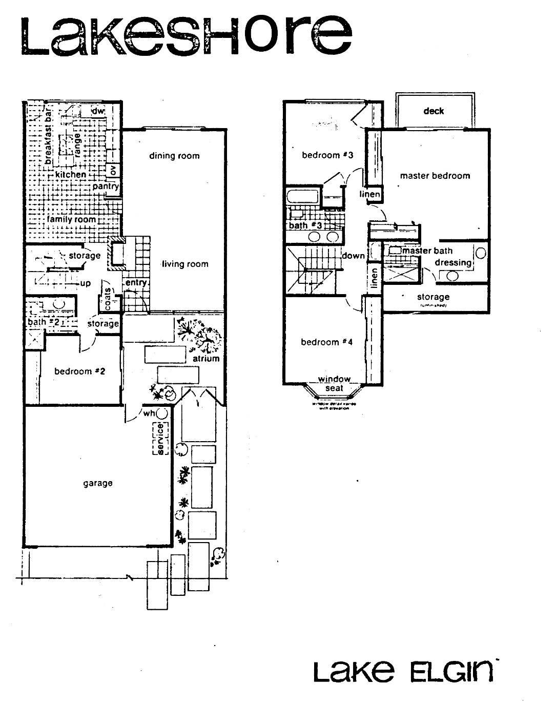 Lakeshore Lake Elgin floor plan, Westlake Village: two-story, 4 bedrooms, family room