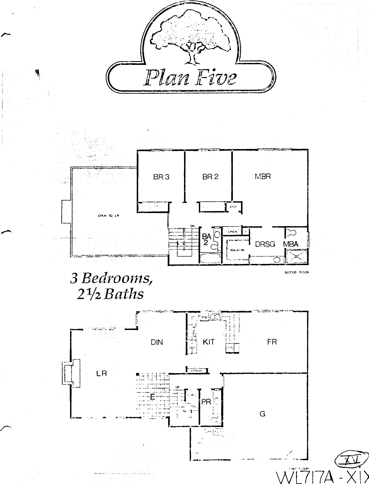 Ridgeview Estates Plan Five floor plan, Westlake Village: two-story, 3 bedrooms