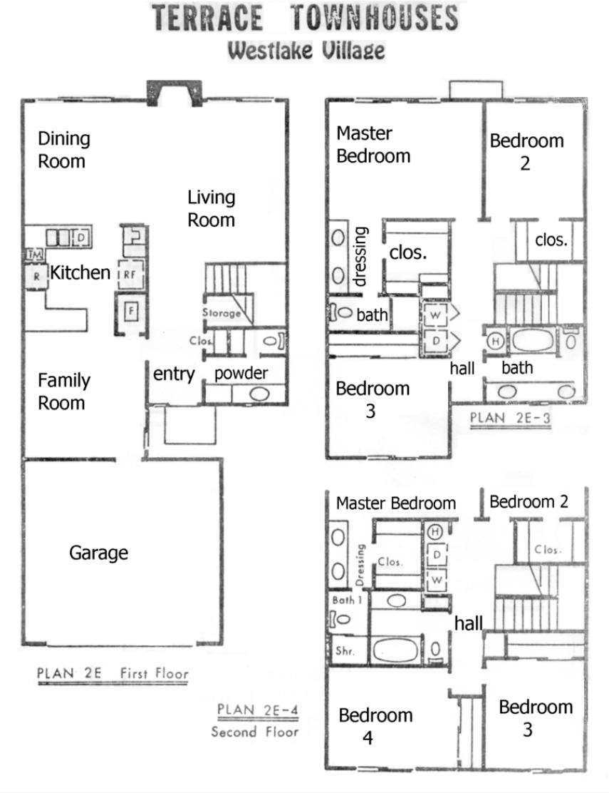 Terrace Townhouses plan 2E, two story