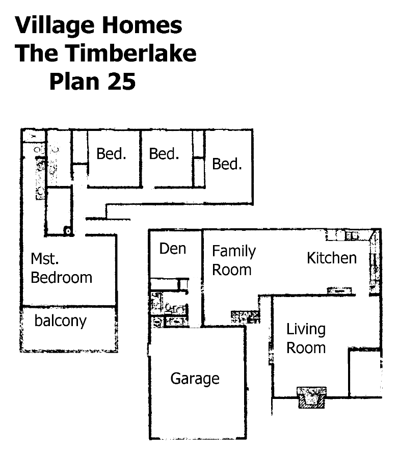 Village Homes The Timberlake Plan 25 floor plan, Westlake Village: two-story, 4 bedrooms plus den