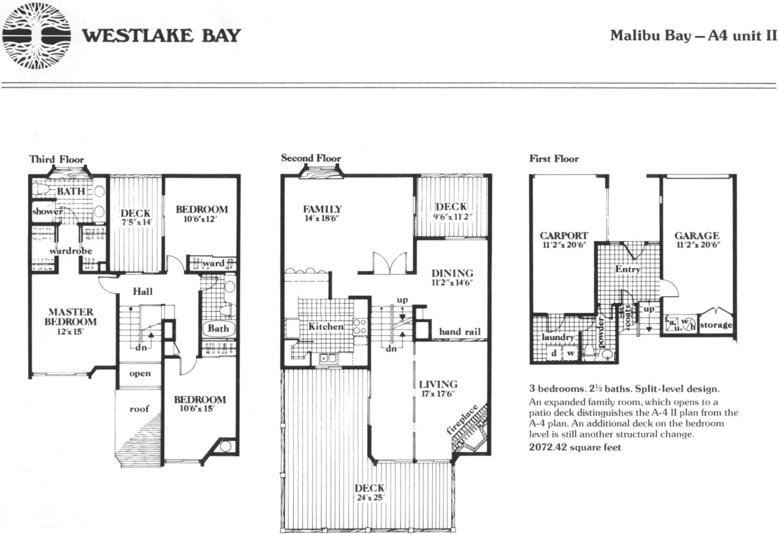 Westlake Bay Malibu Bay plan A4 unit II