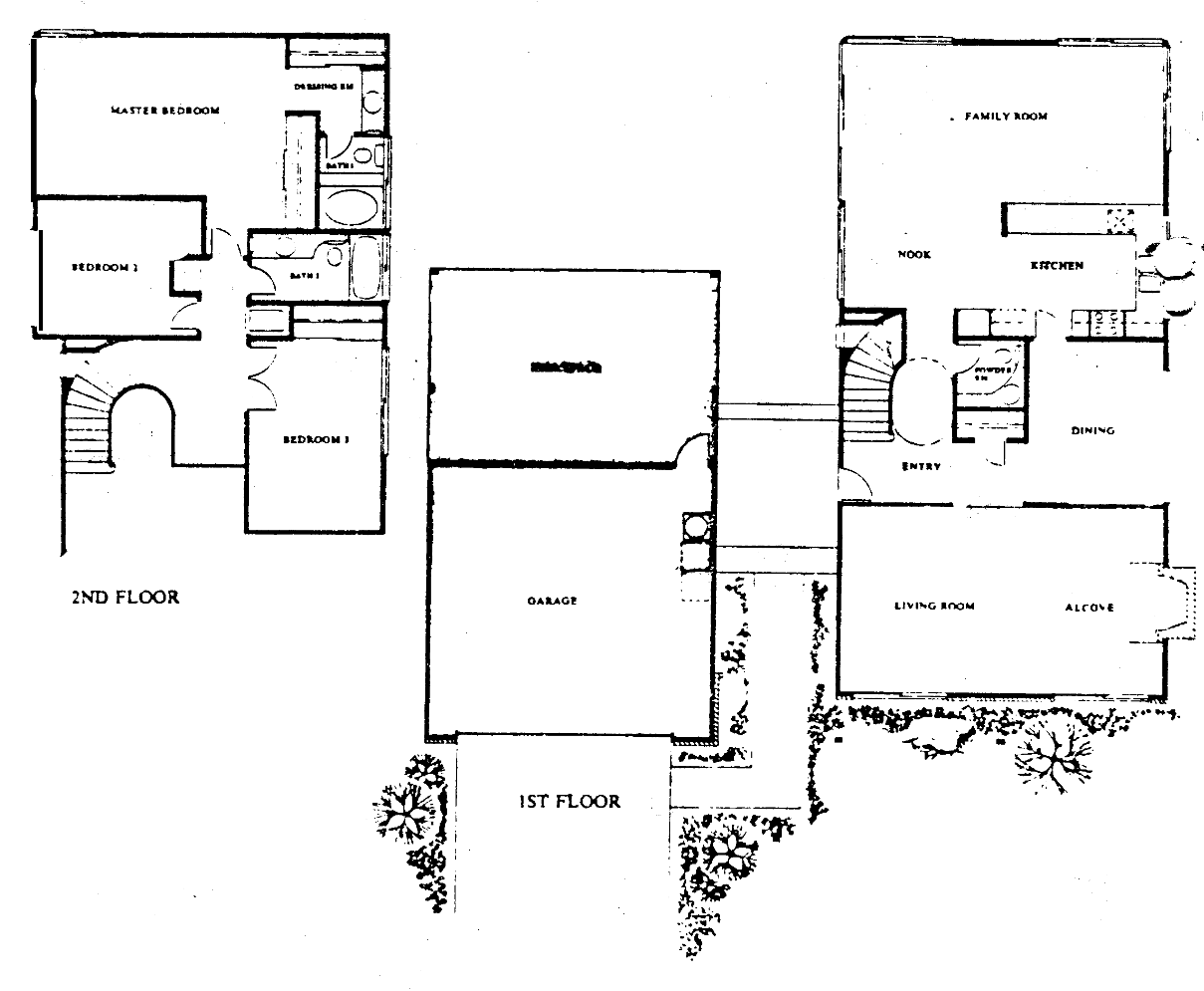 Westlake Hills The Portofino floor plan: two-story, 3 bedrooms, family room, alcove