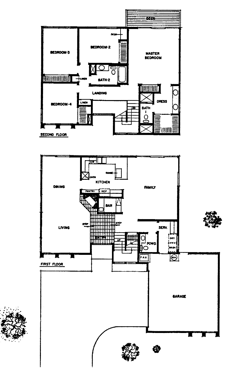 Windward Shores Plan 5 floor plan, Westlake Village: two-story, 4 bedrooms, deck off the master