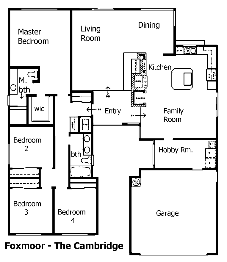 Foxridge Cambridge floor plan, two story