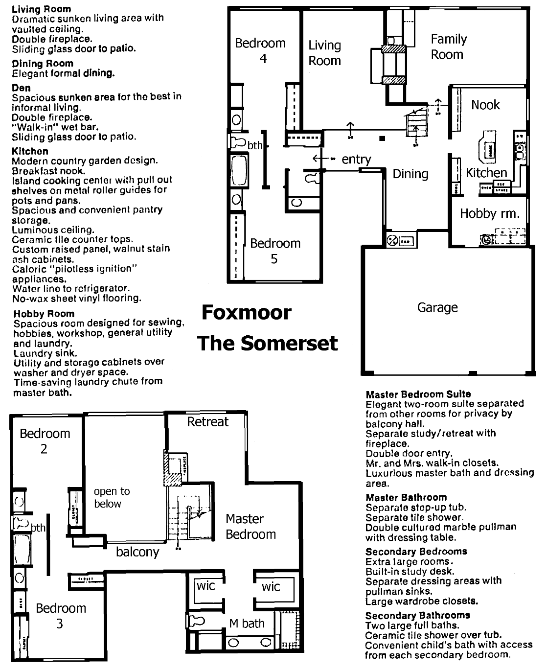 Foxridge Somerset floor plan, two story