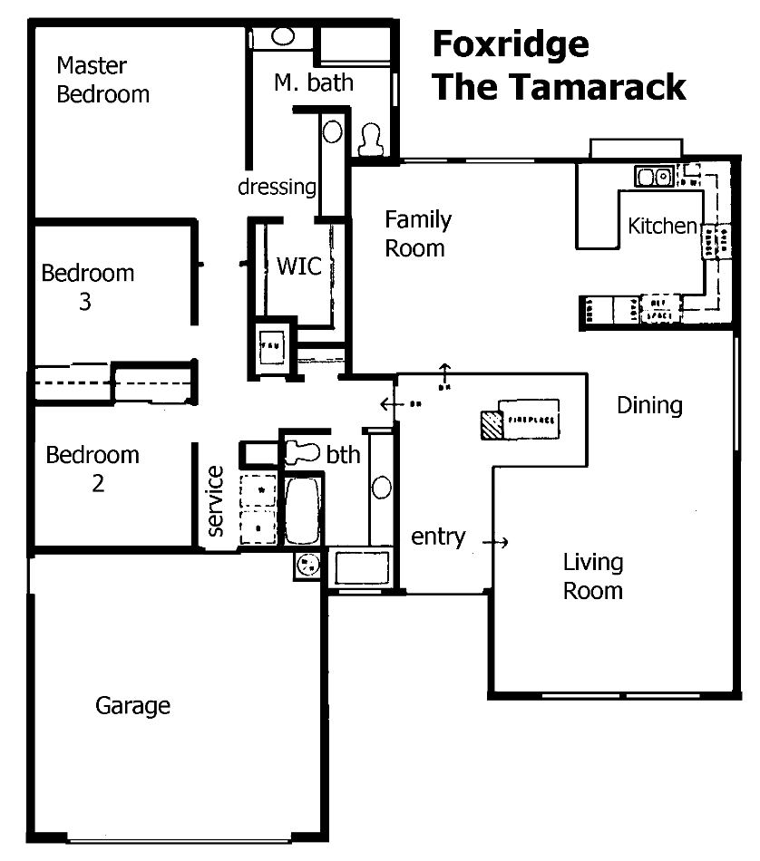 Foxridge Tamarack floor plan, single story