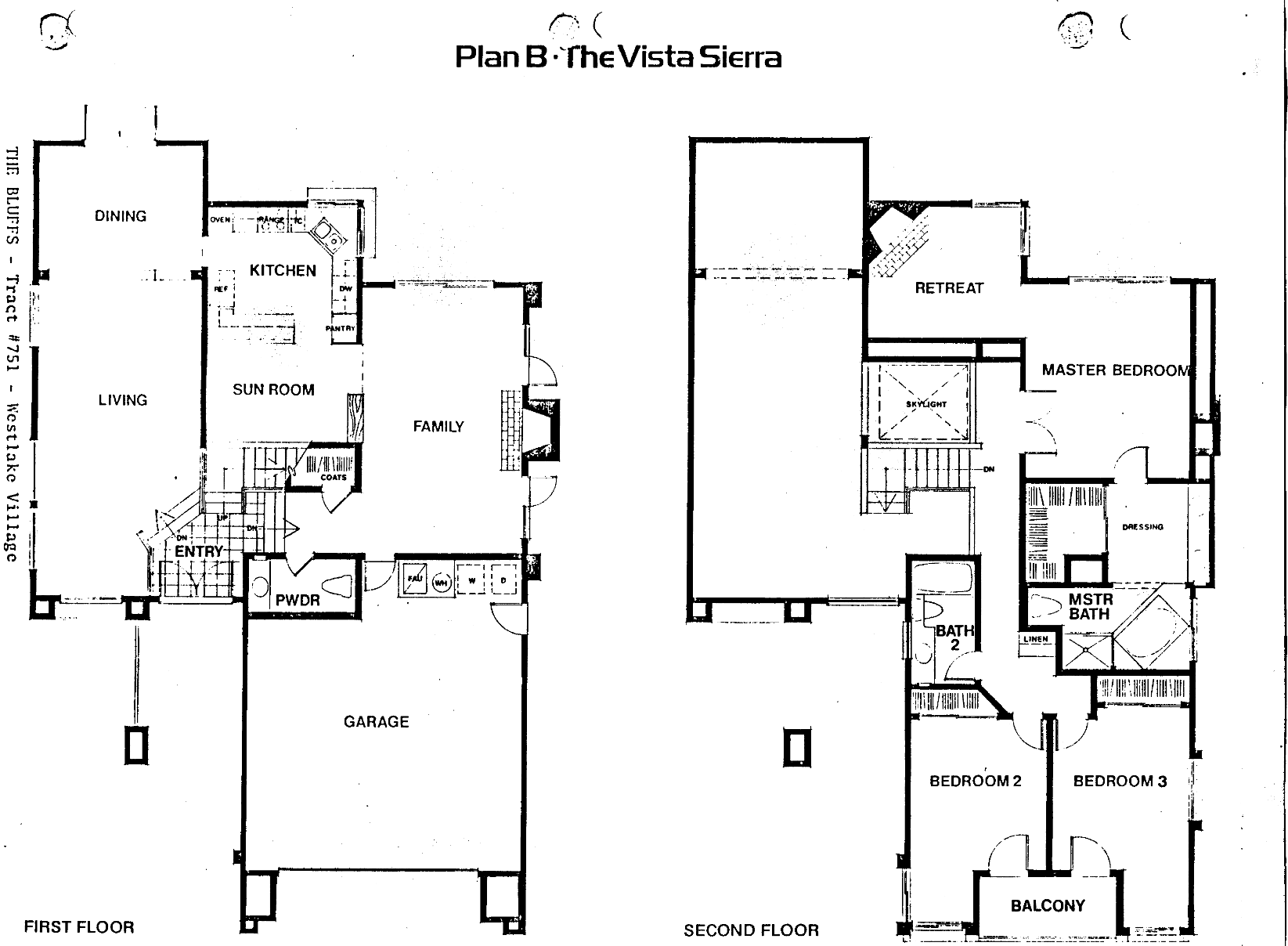 The Bluffs Vista Sierra Plan B floor plan, Westlake Village: two story, sun room, primary retreat