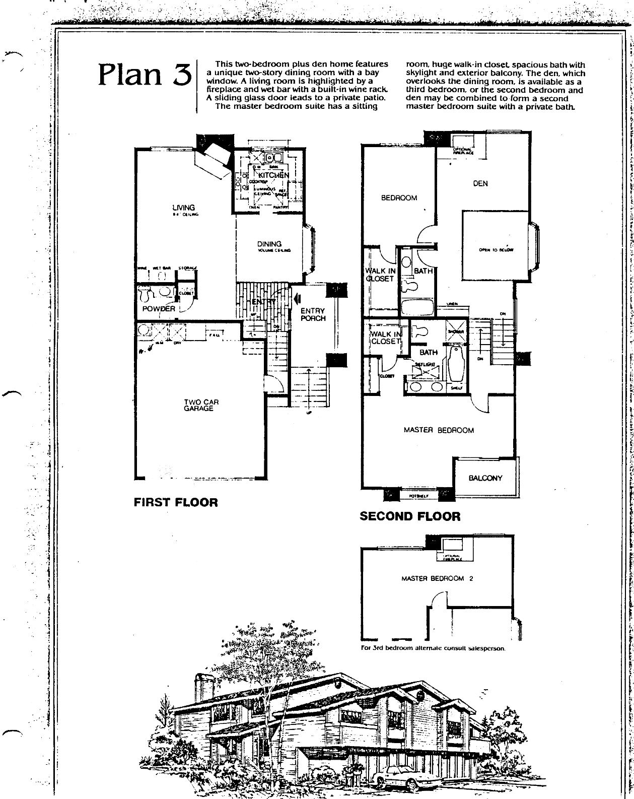 The Colony plan 3, two bedrooms plus den