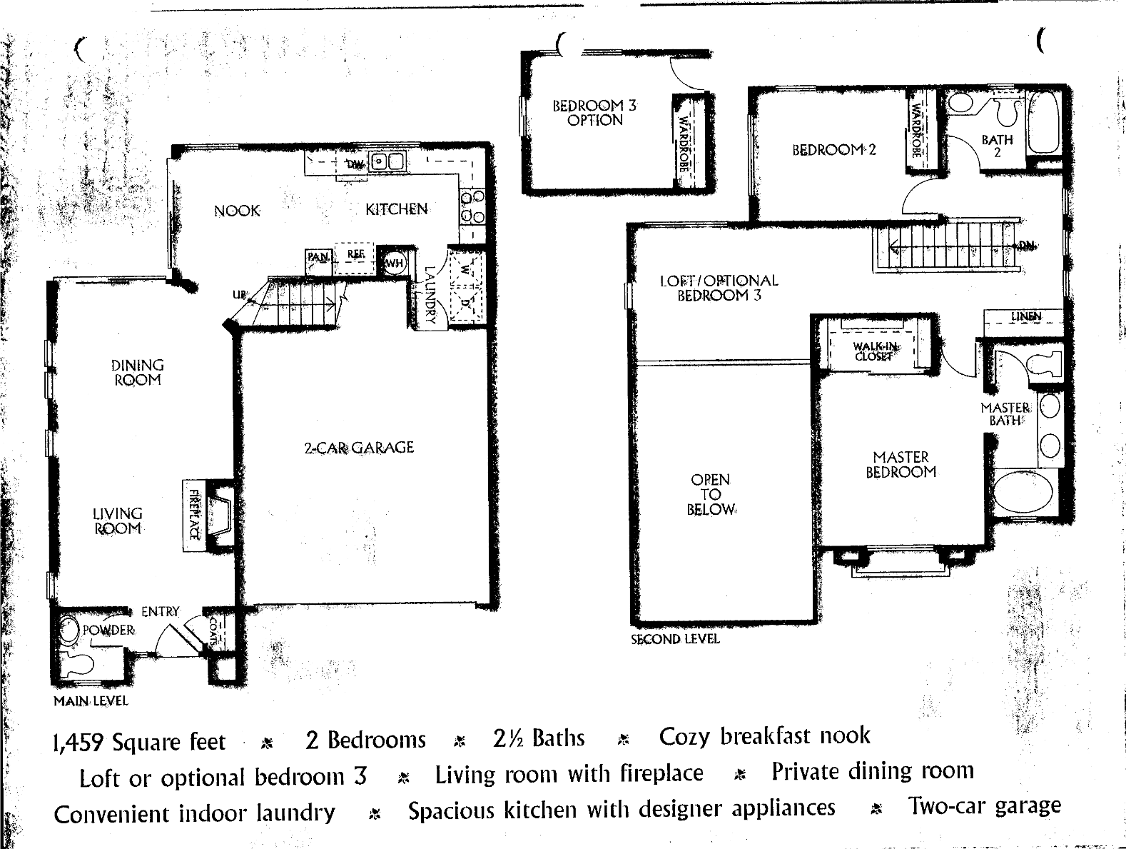 Renaissance Plan 1 floor plan, Westlake Village: two story, 2 bedrooms plus loft