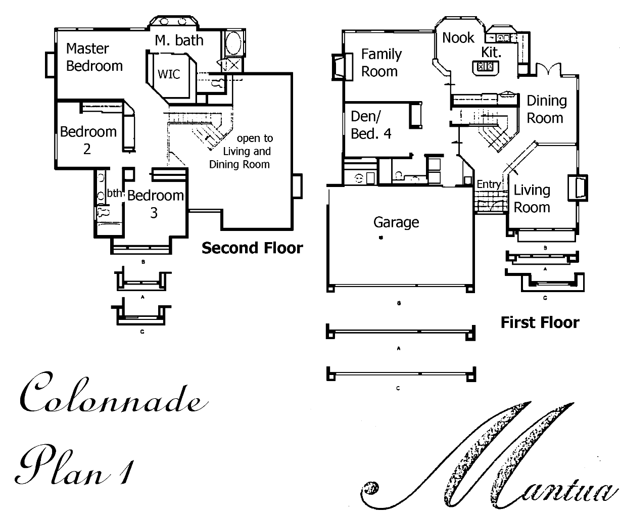 Colonnade Homes Mantua Plan 1 floor plan, Three Springs Westlake Village: two-story, 4 bedrooms