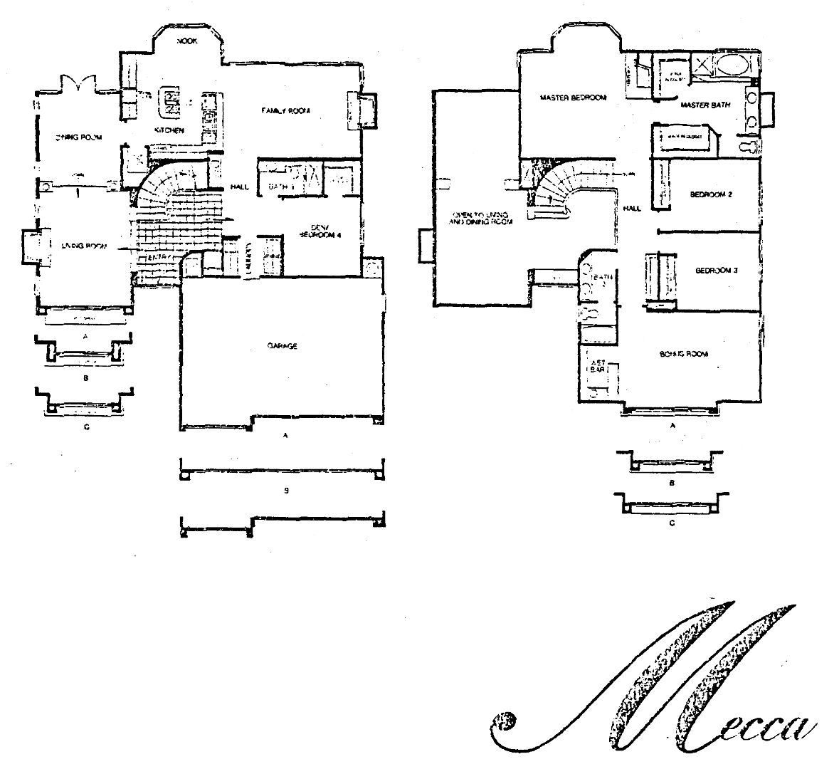 Colonnade Homes Mecca floor plan, Three Springs Westlake Village: two-story, 4 bedrooms, bonus room, wet bar