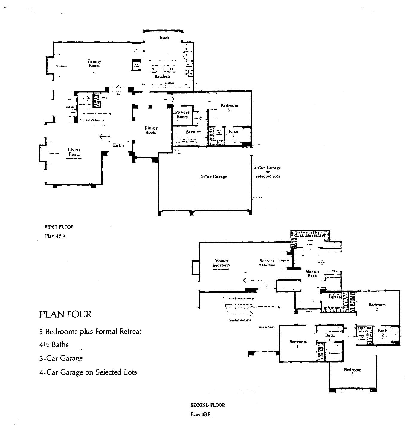 Hillsboro Plan Four floor plan, Three Springs Westlake Village: two-story, 5 bedrooms plus retreat, 4.5 baths