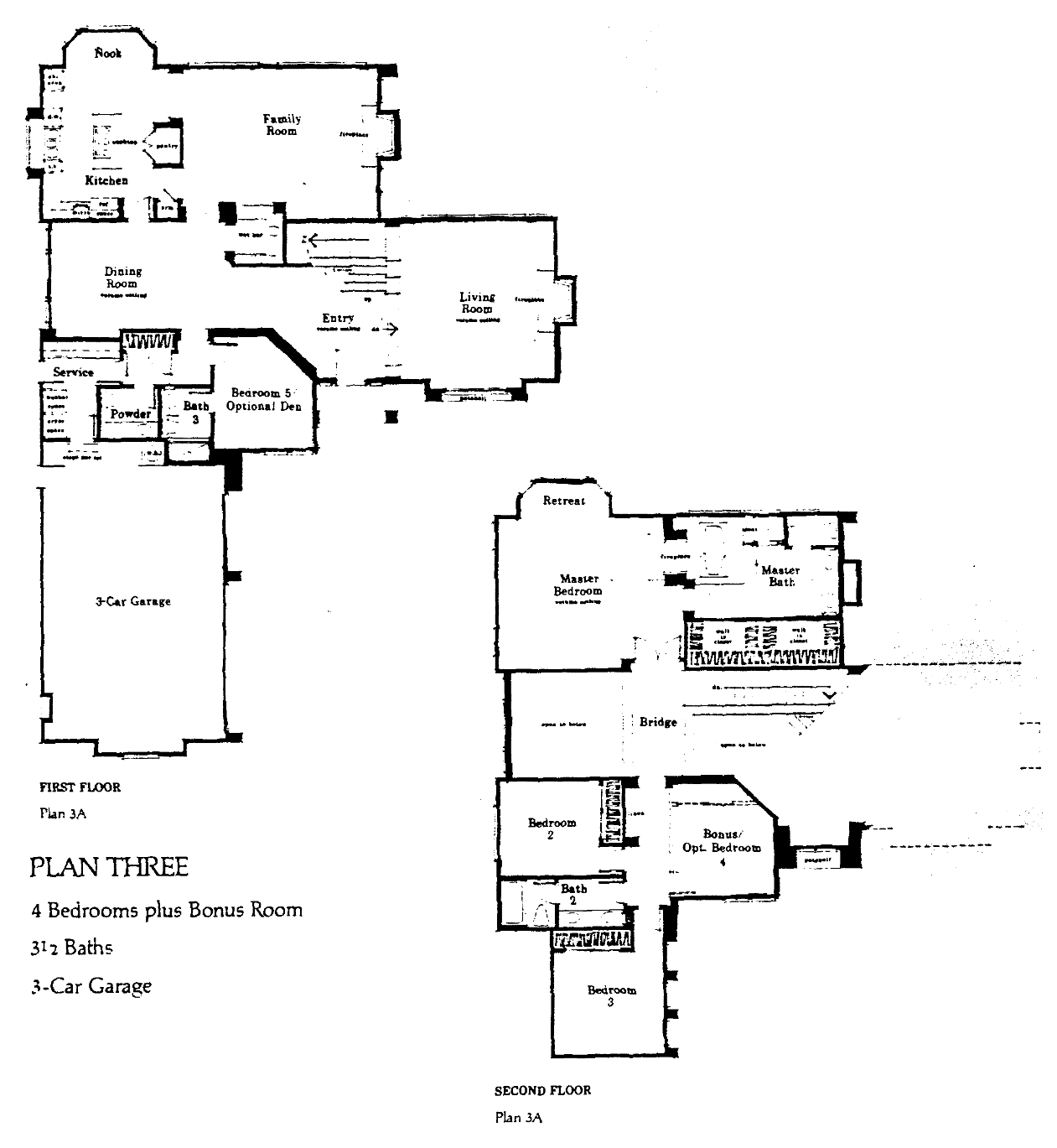 Hillsboro Plan Three floor plan, Three Springs Westlake Village: two-story, 4 bedrooms plus bonus room, 3.5 baths
