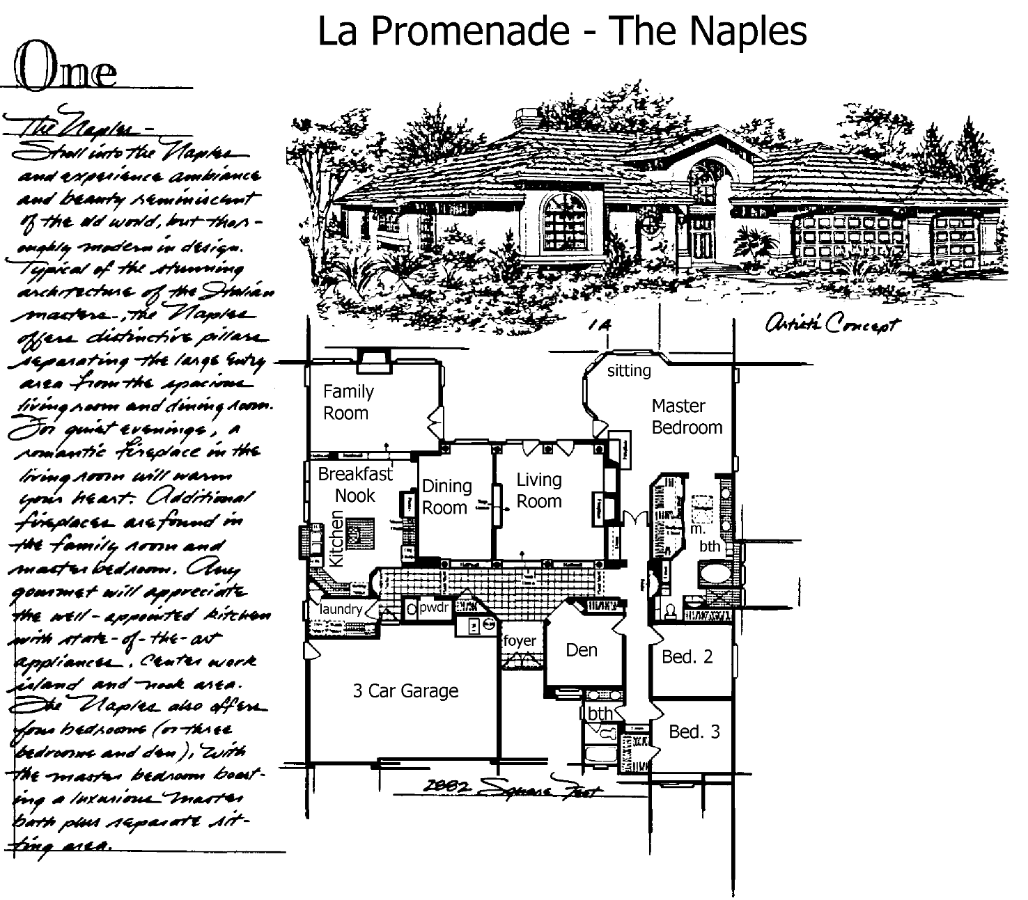 La Promenade Naples floor plan, Three Springs Westlake Village: single-story, 4 bedrooms or 3 plus den