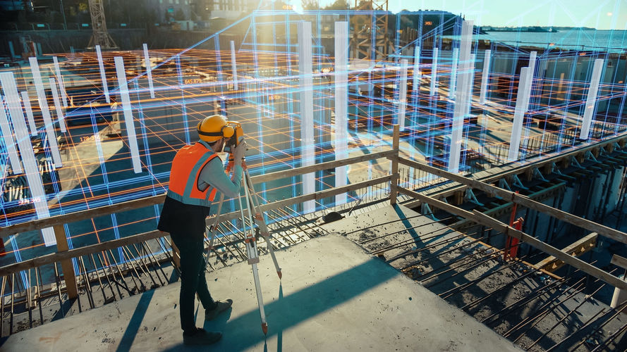 Futuristic Digitalization of Buildings Construction. Architectural Engineer Uses Virtual Reality Software Creating and Developing Commercial House. Future of Real Estate Development (1) (1)