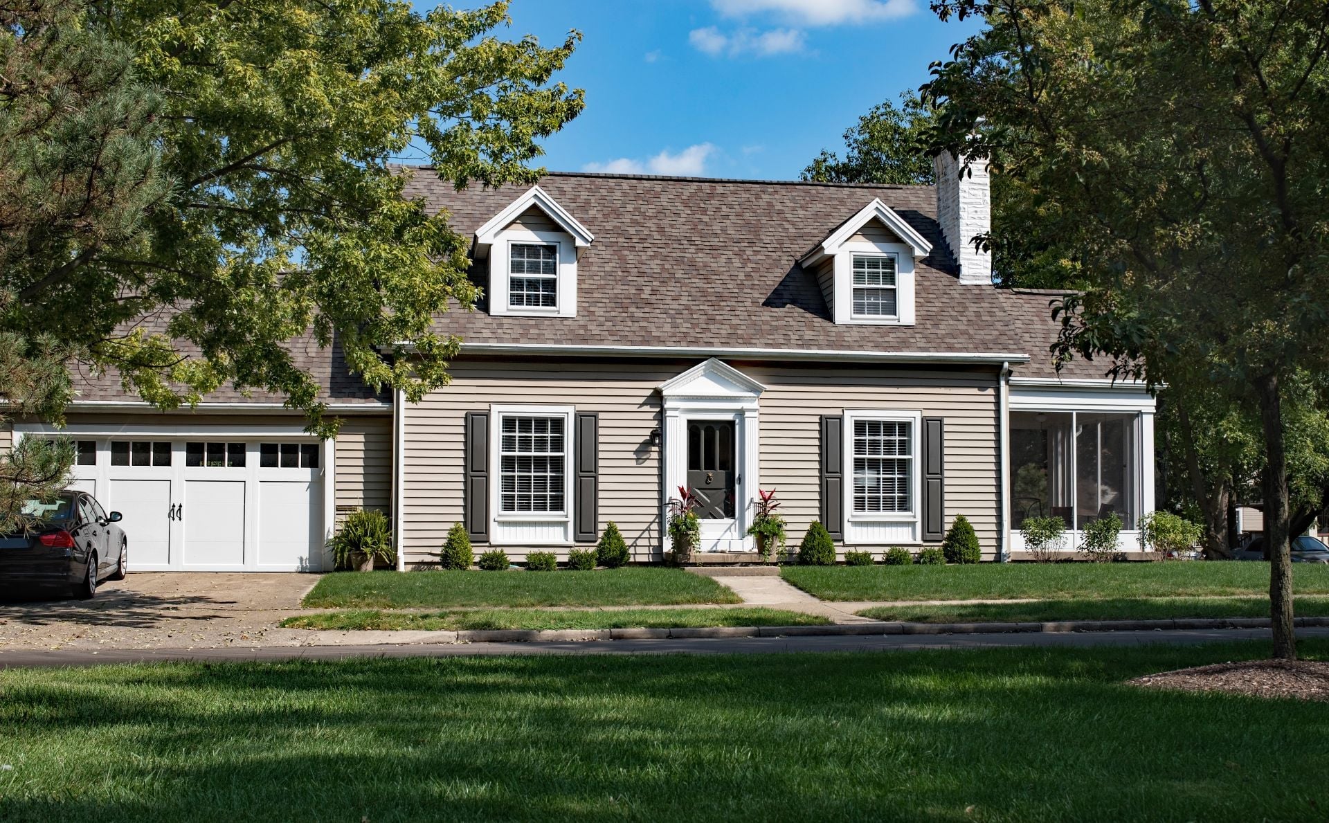 Gray Cape Cod House