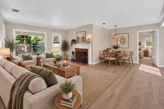 Virtually staged living room