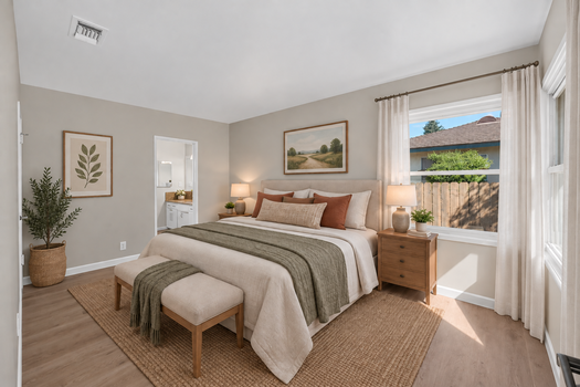 primary bedroom virtually staged