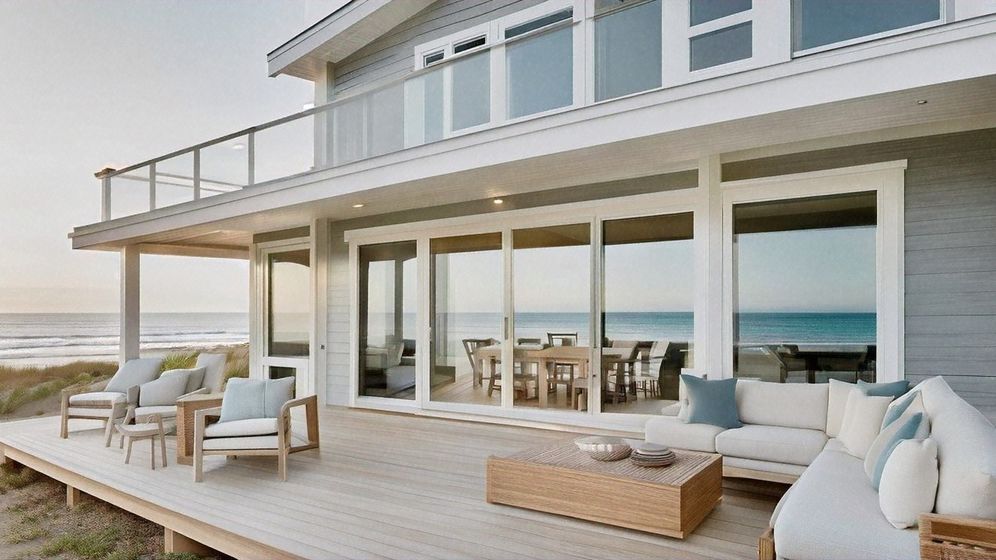 Create,A,High-resolution,Exterior,Image,Of,A,Modernized,Beachfront,House.