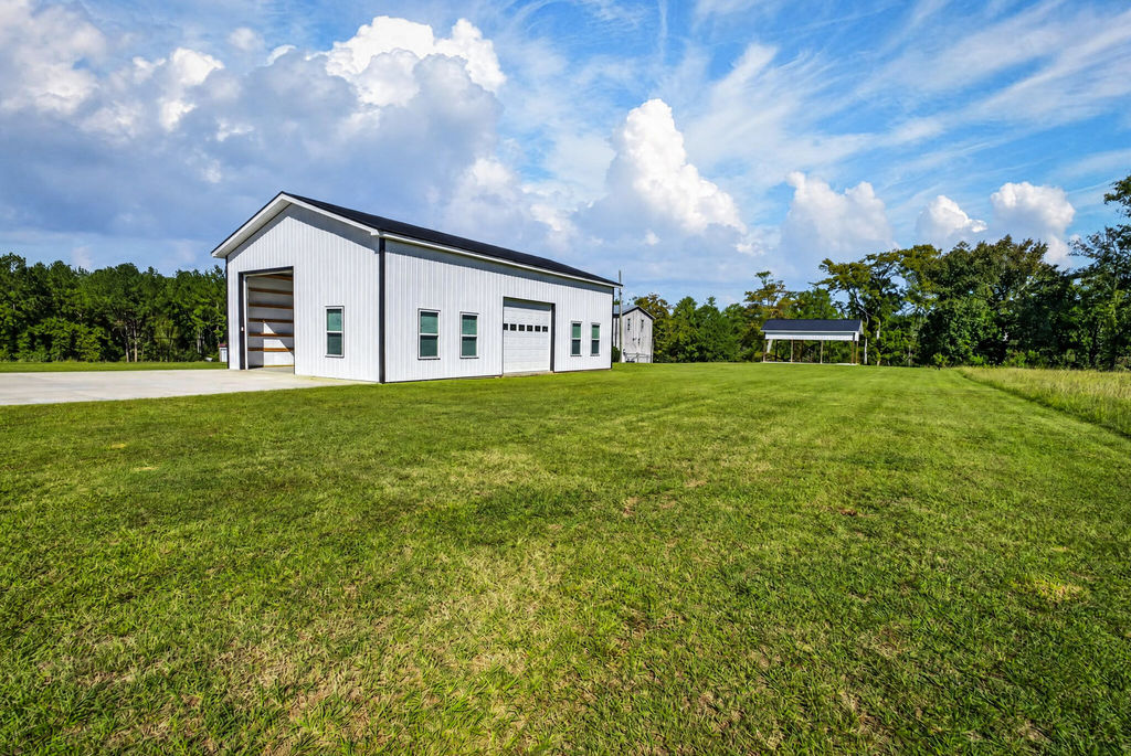 Metal shop exterior with roll-up doors, 11 Gulley Ln, Salters SC