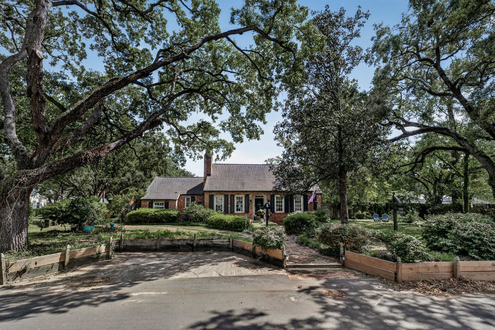 Tree-lined street in the Willowbank neighborhood, Georgetown SC
