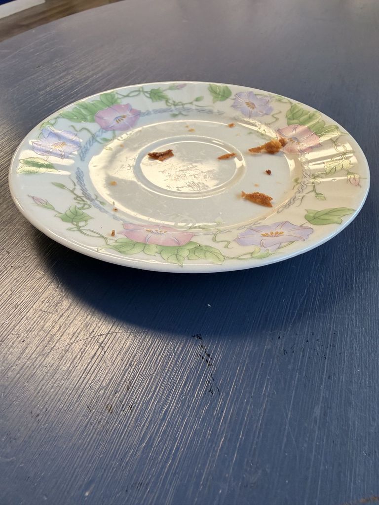 Empty plate after the kouign-amann at Indigo Bakery
