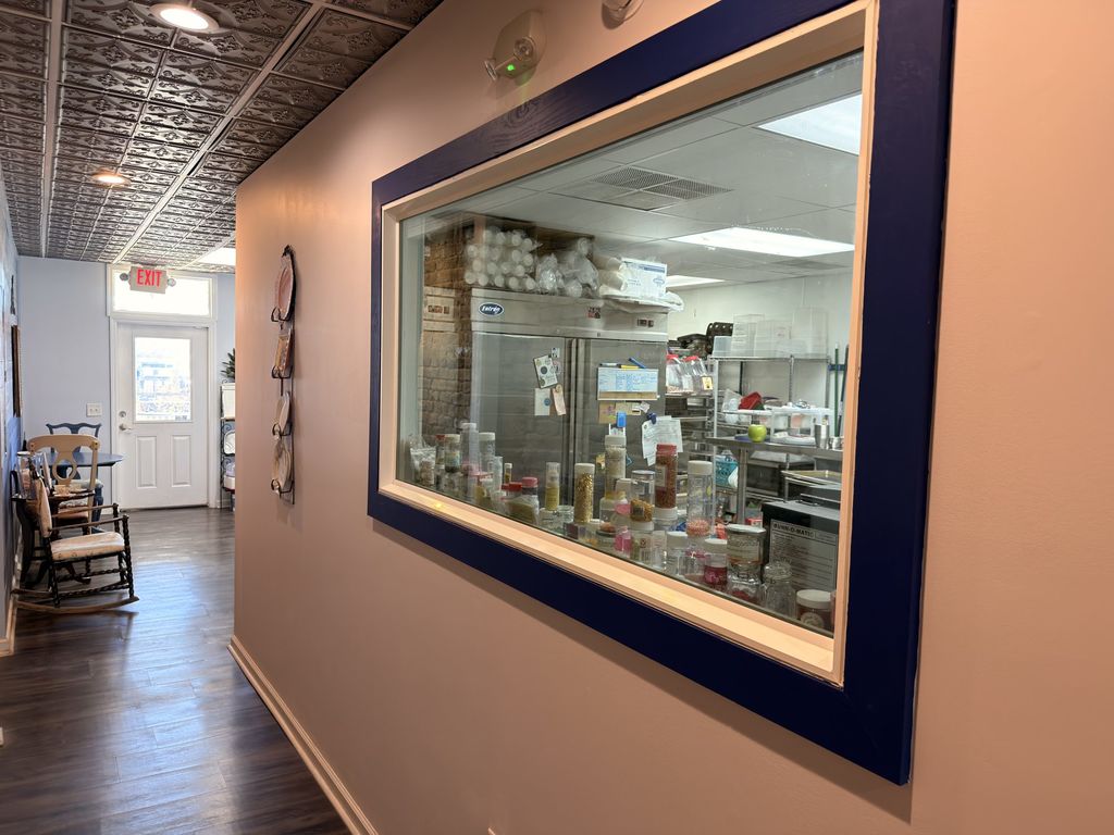 Observation window into the kitchen at Indigo Bakery, Georgetown SC