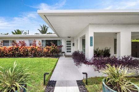 Front door and entrance to 3481 NE 18th Avenue Oakland Park FL