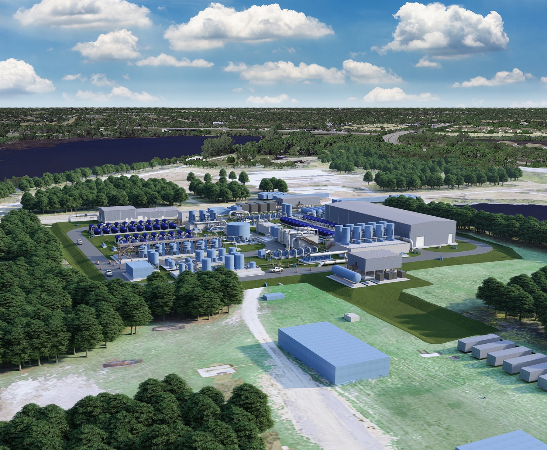 Rendering of Fort Lauderdale’s new 50 MGD Prospect Lake Clean Water Center replacing the Fiveash Water Treatment Plant