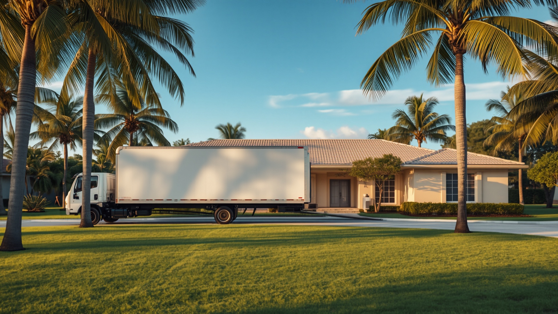 Moving truck parked at a South Florida home, representing sellers finally listing as the mortgage rate lock-in effect eases in Fort Lauderdale, Wilton Manors, and Oakland Park.