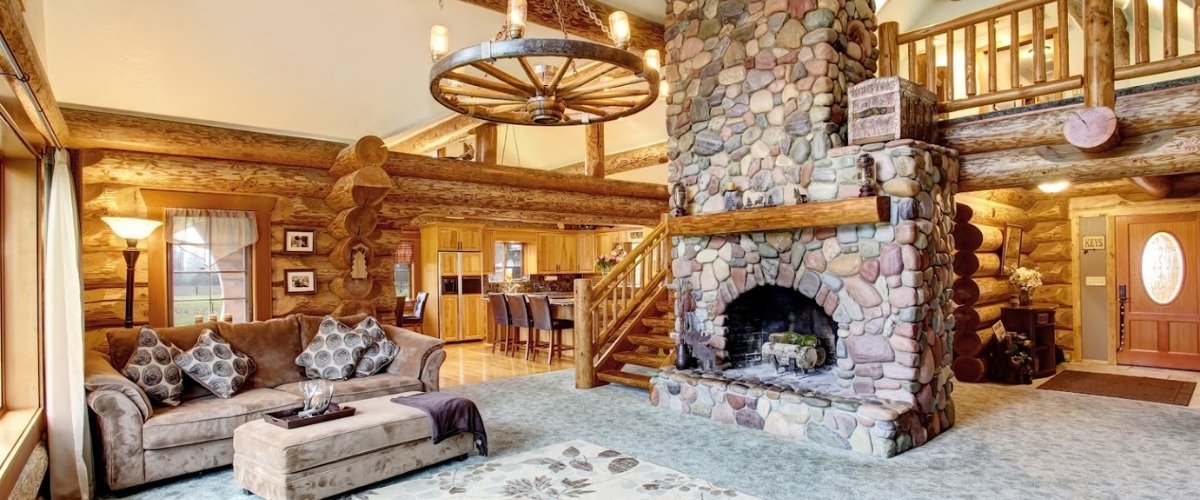 mountain-cabin styling living room