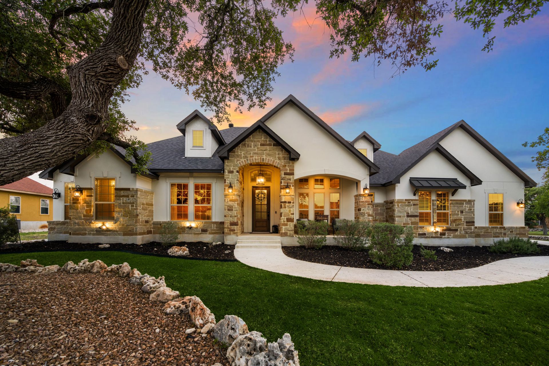An American home at sunset (1)