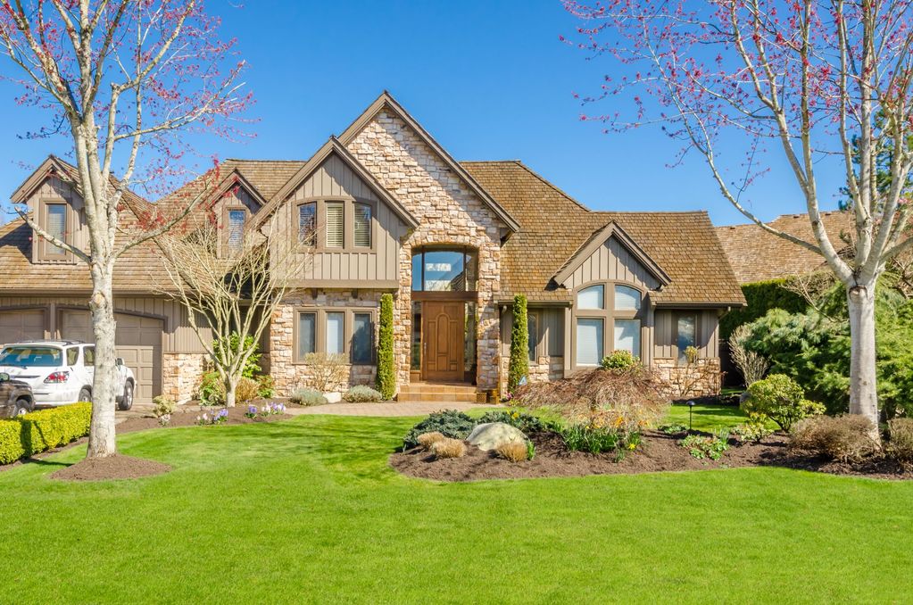 European-inspired stone estate residence