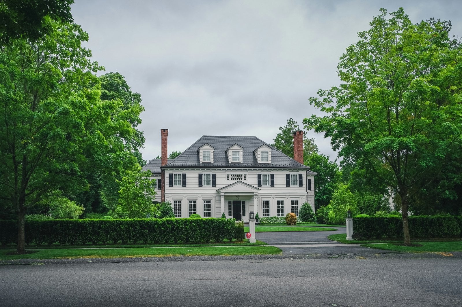 Georgian-style residence with symmetrical facade