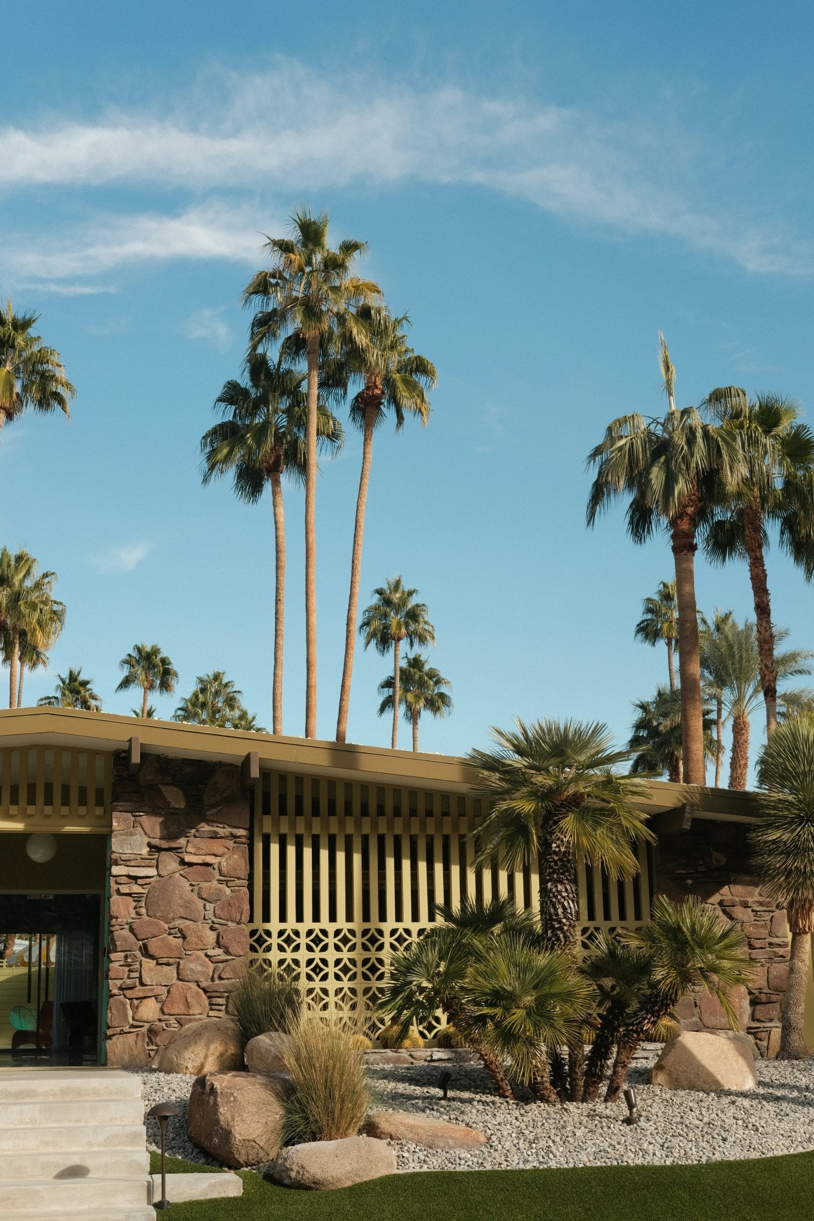 Mid-century modern house with low roofline