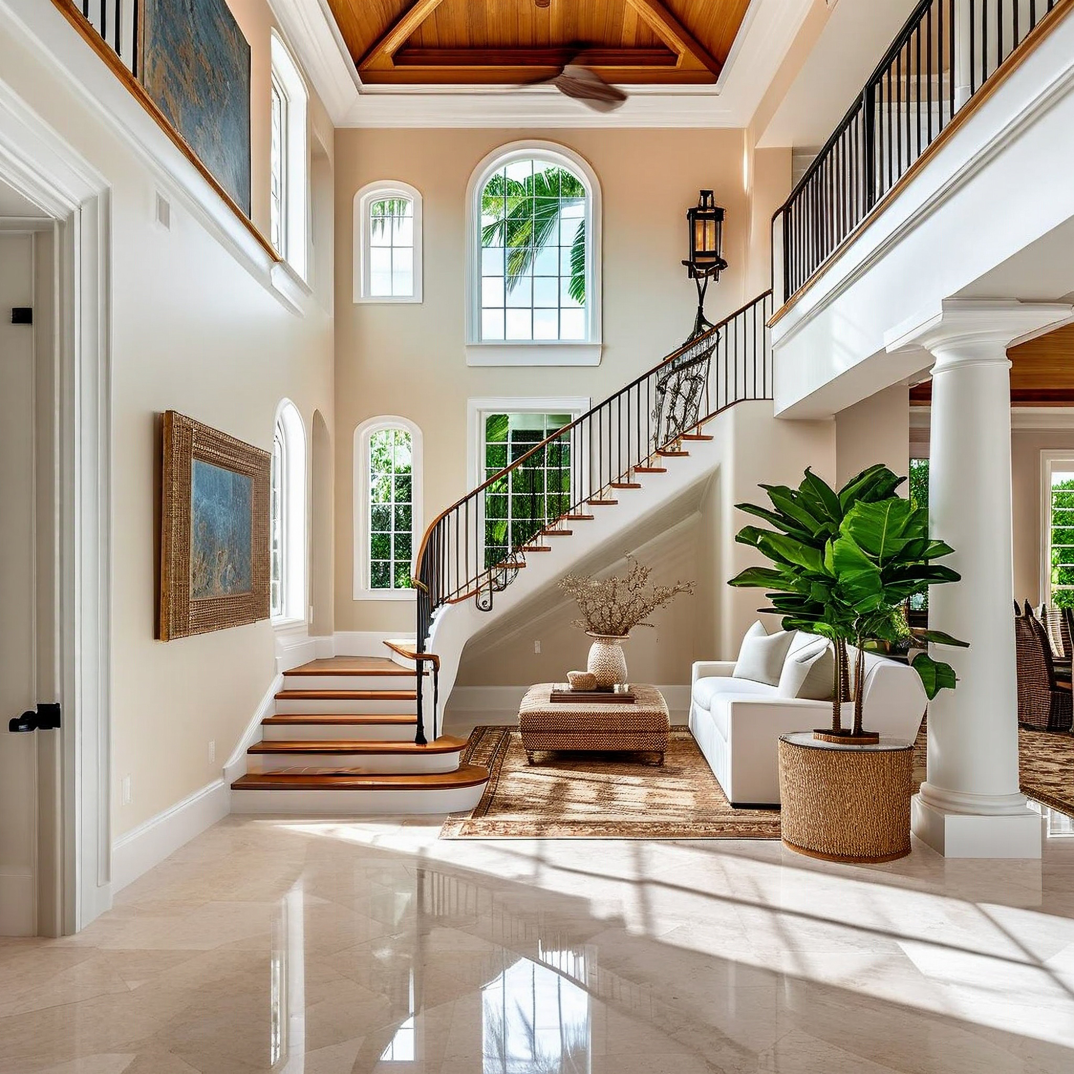 Home,With,Staircase,Inside,In,Palm,Beach,Florida
