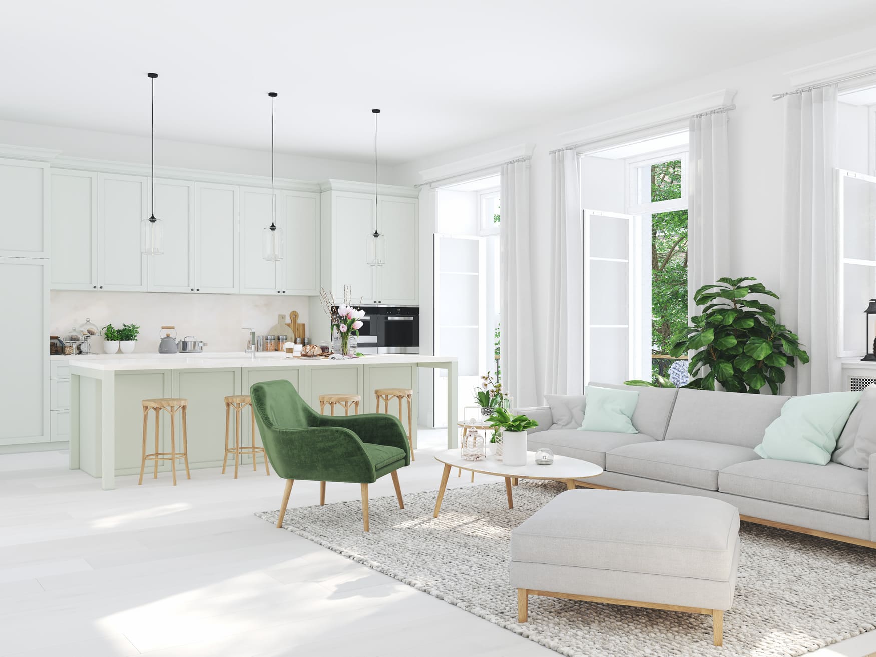 3d rendering. modern living room in townhouse. (1) (1)