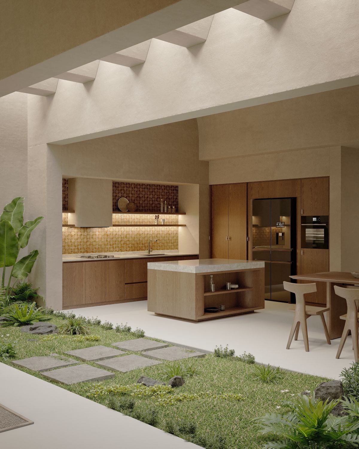 3d render outdoor living space