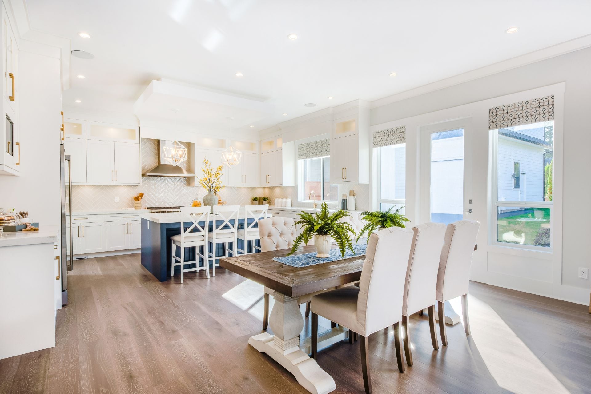 Modern Farmhouse with white and blue details 2